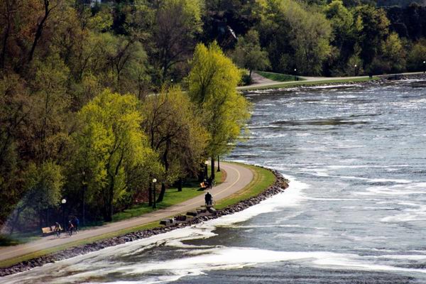 Below the Parliament building, along the Ottawa River